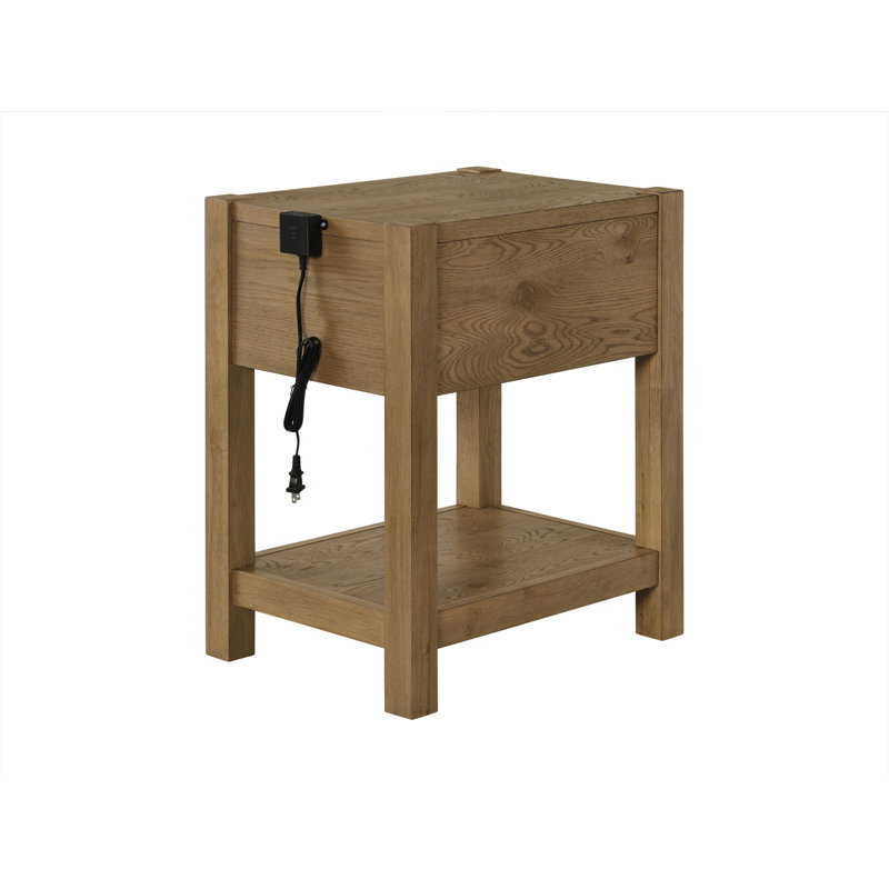 Needham 1 - Drawer 16" Wide End Table with Power