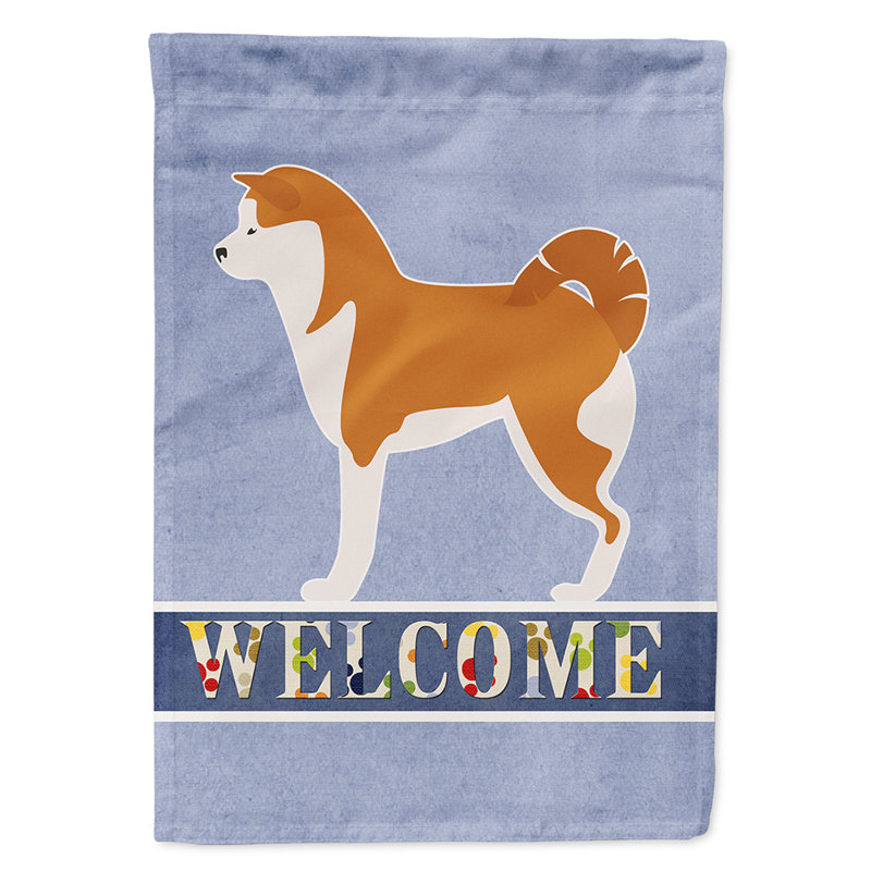 Polyester 2 côtés 40 x 28 po welcome drapeau maison, Akita