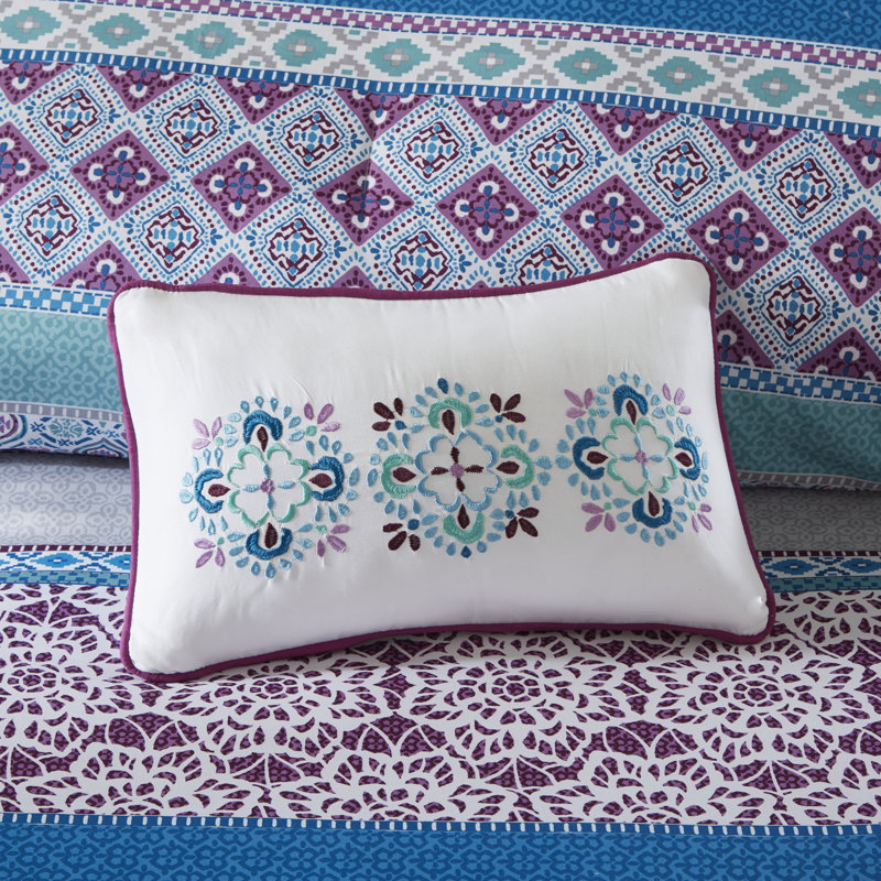 Purple Boho Reversible Microfiber Twin Comforter Set