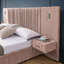 Structure de lit tapissier très grand avec tissu en chenille avec motif plissé, lit plateforme très grand avec tête de lit et structure solide et table de chevet. Pas besoin de sommier tapissier - beige-1530628857-1530628862