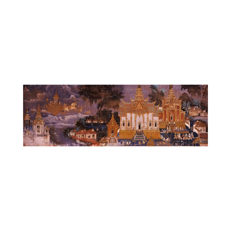 Ramayana Murals In A Palace, Royal Palace, Phnom Penh, Cambodia - Wrapped Canvas Panoramic Painting