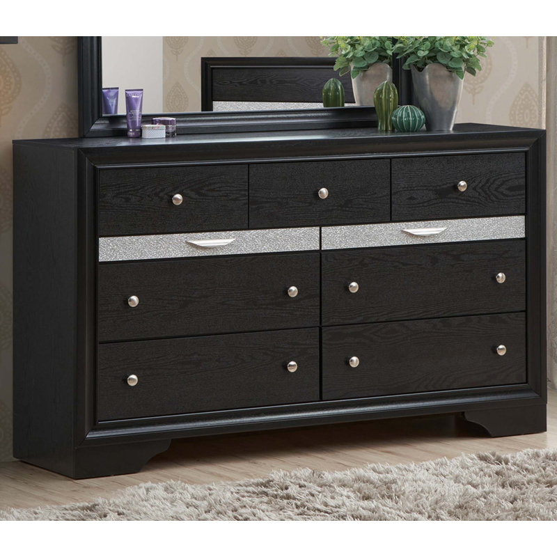Commode 9 tiroirs, Noir