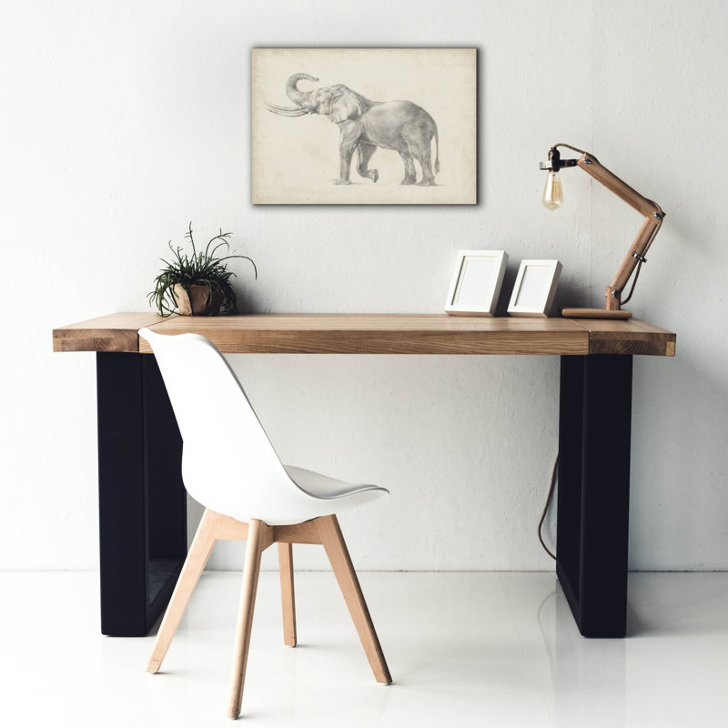 «Elephant Sketch 1» par Ethan Harper, art mural sur toile, H 18 po x l 26 po