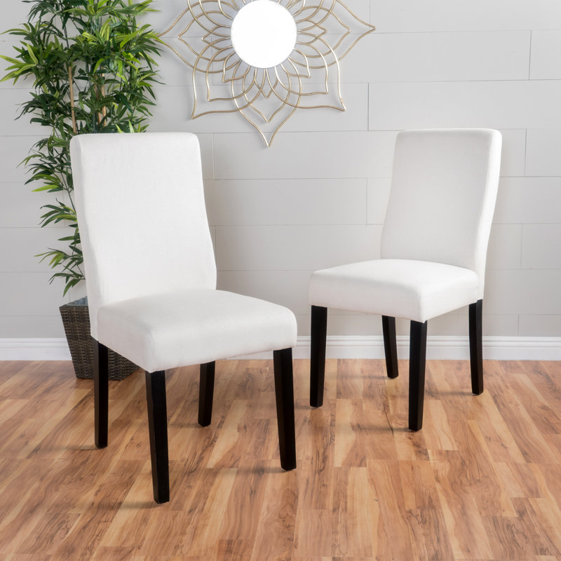 Ensemble de chaises de salle à manger Christopher Knight Home CORBIN KD (2 pièces): siège rembourré blanc élégant, durable pour les espaces de salle à manger