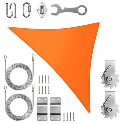 Royal Shade Triangle Waterproof Shade Sail With Installation Winch Kit