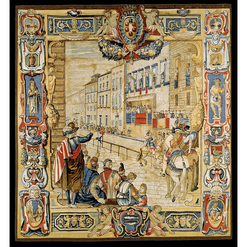 Blended Fabric Florentine Tapestry, 59" H x 55" W x 53" D