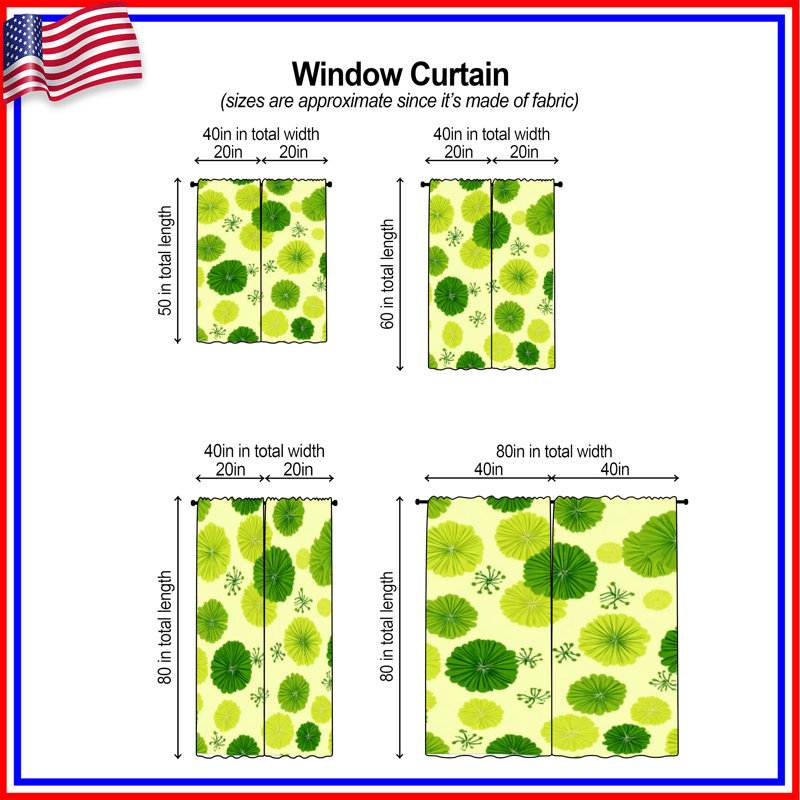 Motif de rideaux de fenêtre à motif floral transparent et obscurcissant - 2 panneaux, 56 po x 76 po - 2 panneaux