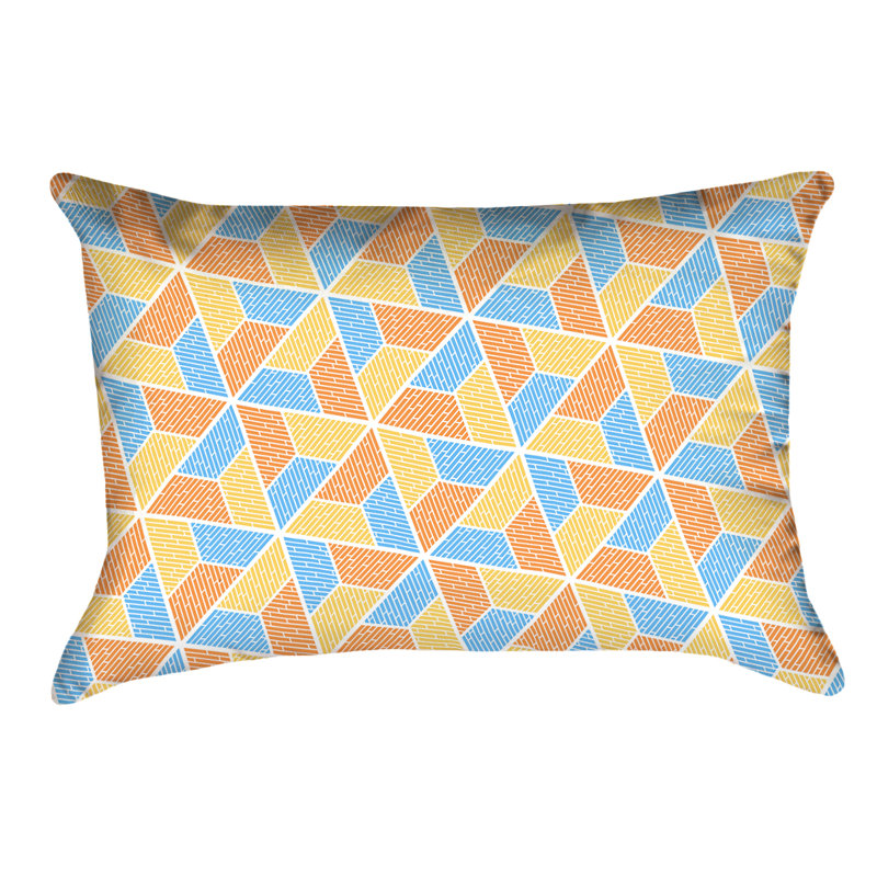 Coussin lombaire intérieur / extérieur Katelyn Elizabeth, Bleu / Orange / Jaune