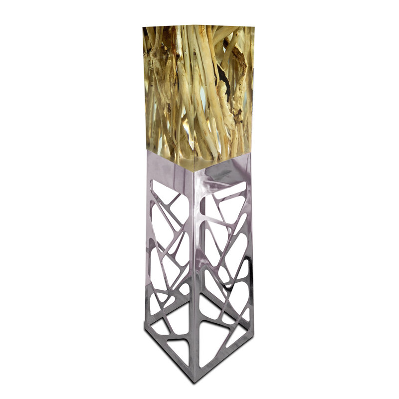38.6'' Chrome LED Column Floor Lamp