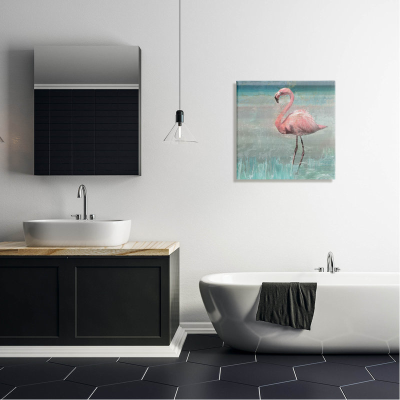 Art mural sur toile Tropical Flamingo, H 24 po x l 24 po x P 1,5 po