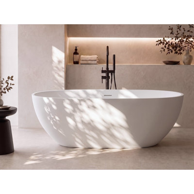 1700 mm L x 750 mm W Floor Mounted and Freestanding Solid Surface and Resin Bath