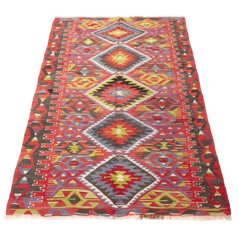 Kilim rouge Sivas 4 pi 7 po x 9 pi 2 po