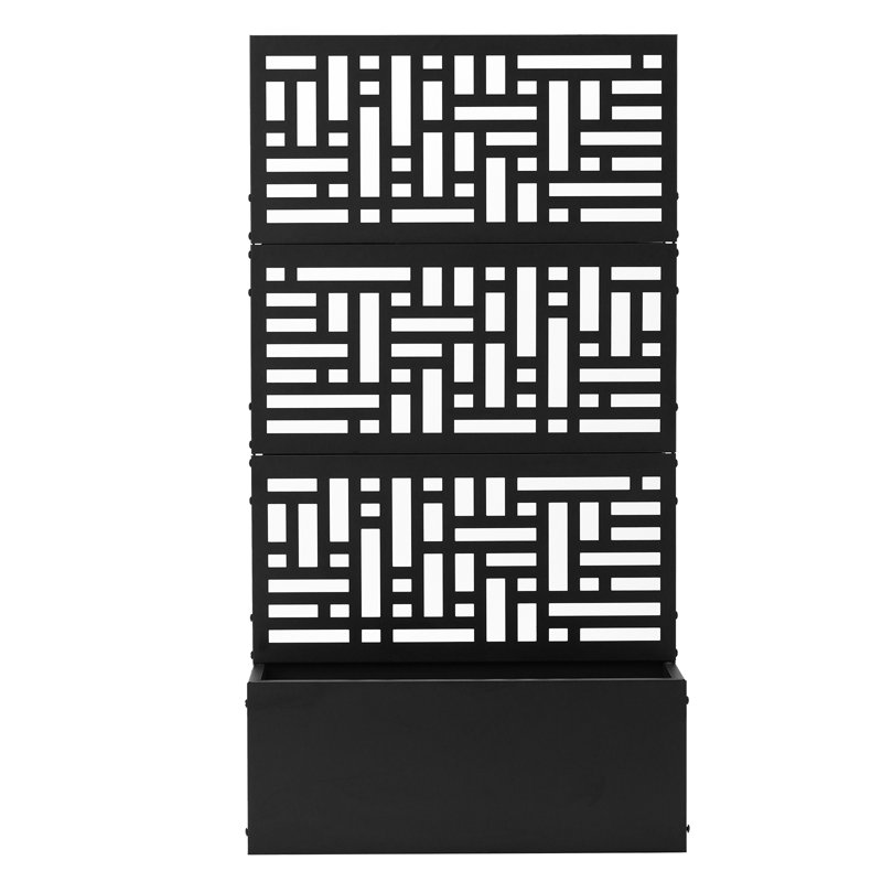 24 X 9 X 44.5 In.Small-Space Iron Planter Box With Trellis