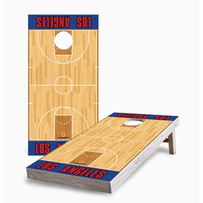 Los Angeles Basketball V4 2x4 Cornhole Board Set | Includes (2) Boards (8) Bags & Optional Accessories