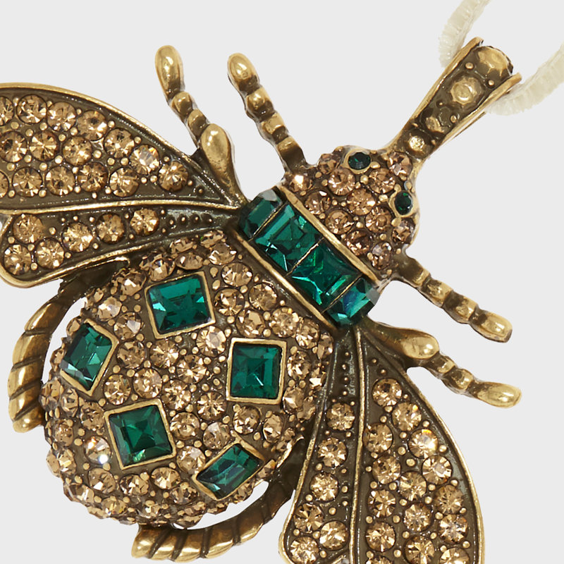 Jeweled insect hanging ornament boxed gift set, ruby and emerald