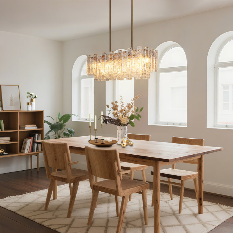 Kethe 7 - Light 31"W Dimmable Rectangle Chandelier