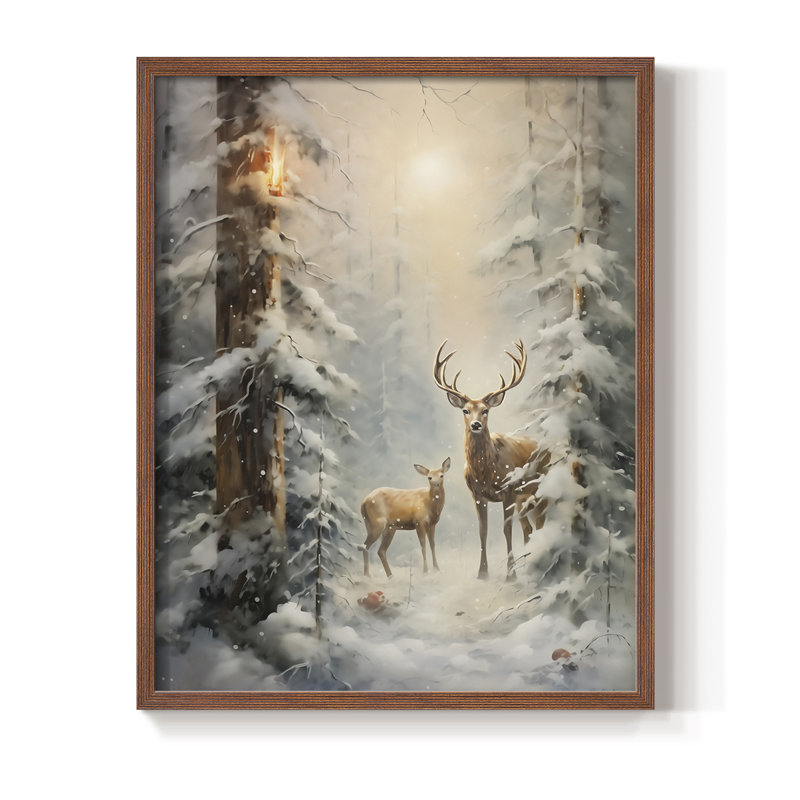 Christmas Holiday Art DCXCI Framed Print - Solid Wood, Walnut, 21" H x 17" W