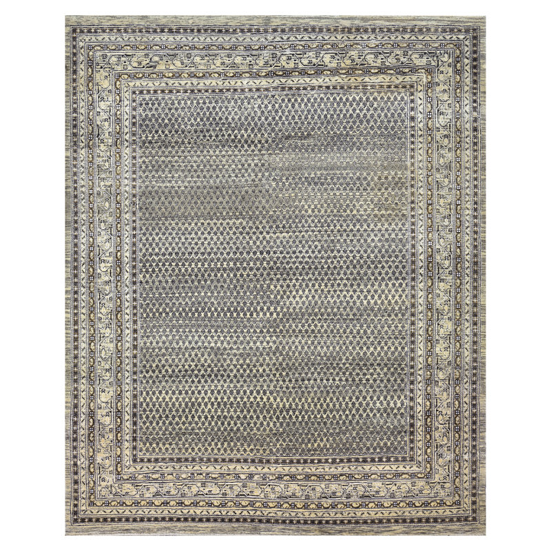 Hand Knotted Area Rug in Beige/Gray