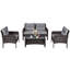 Alyaan 132cm Wide U-Shaped Metal Patio Sofa with Cushions-765613181-765613182