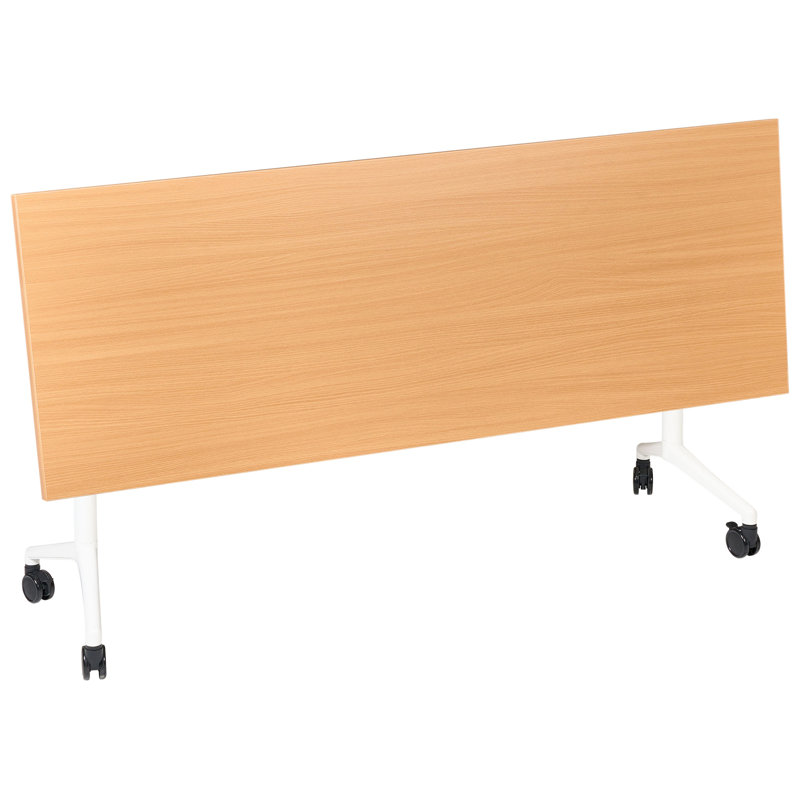 Abbondio Foldable Steel Standing Desk, 73cm H x 180cm W x 60cm D, Brown/White