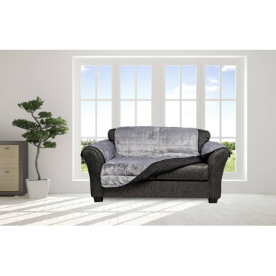 Housse pour causeuse à coussins carrés / rectangulaires en flanelle réversible