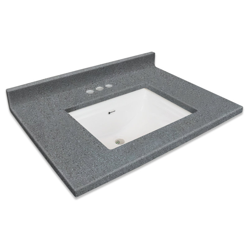 Plateau de meuble-lavabo simple 49 po Charlotte, Chrome minuit