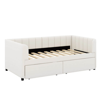 Twin Size Upholstered Daybed With Drawers