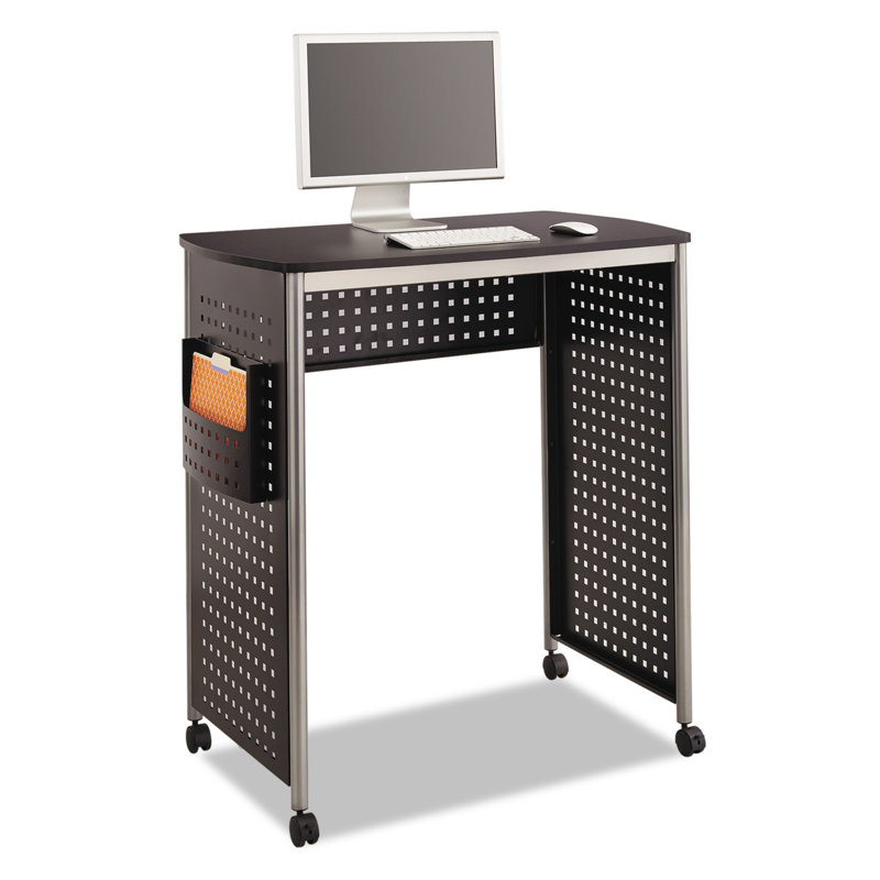 Adjustable Height Black and Silver Steel Standing Desk