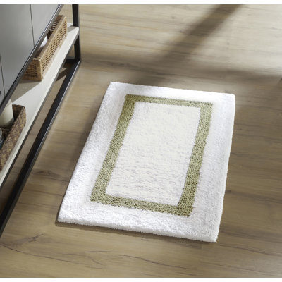 Widman 100% Cotton Tufted Reversible Bath Rug Super Absorbent, Machine Washable Bathroom Rug