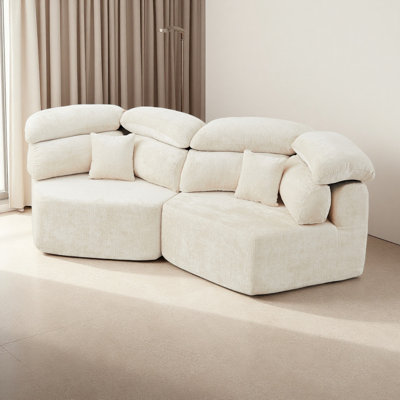 53-inch Modern, Single-Seater Lounge Chair, modular sofa with stylish envelop design Pillow, "Lazy  Cozy" Vibe sofa,Suitable for various use cases Wi