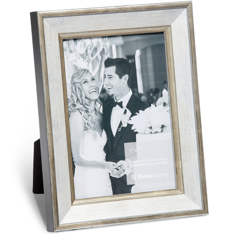 Cadre photo en bois, Argent, 8 po x 10 po