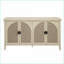 Armoires, rotin à 4 portes avec tablettes réglables | Scandinave | Beige