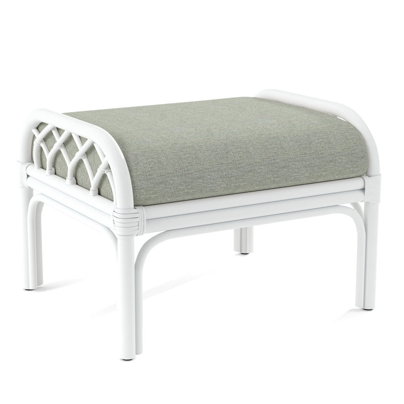 Edgewater Ottoman, Brown Geometric, 0456-33, Frost White