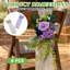 Ensemble de 6 décorations de dossier de chaise de fleurs artificielles mauves, rubans et accessoires de fixation pour allée de mariage
