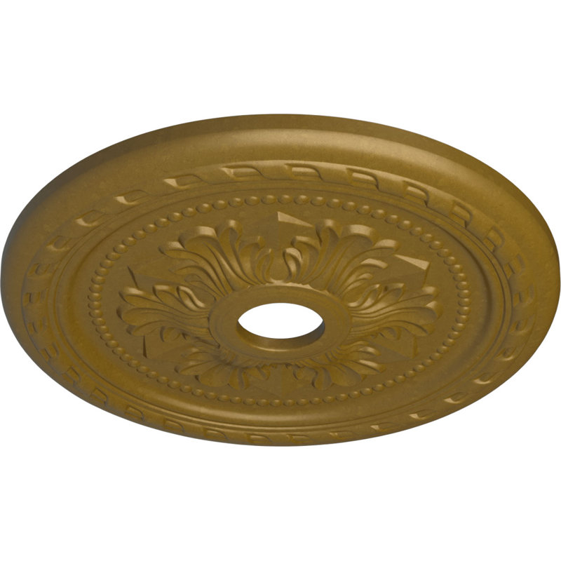 Médaillon de plafond palmetto 23 5/8 po x P 3 5/8 po x P 1 5/8 po (convient aux auvents jusqu'à 3 5/8 po), Or