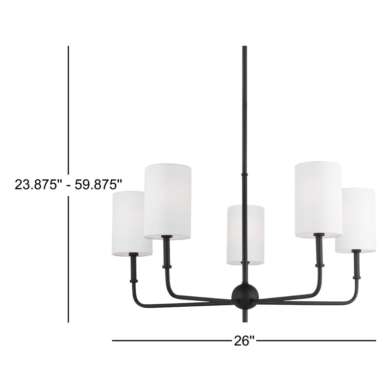 Rowley 5-Light Chandelier, Midnight Black