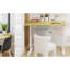 Bureau polyvalent pour différents âges, hauteur réglable à la main, fer et bois blancs, conception compacte, support à deux colonnes pour bureau à domicile pour adultes réglables, ajustement, scénario d'étude stable-1190172568-1190172564