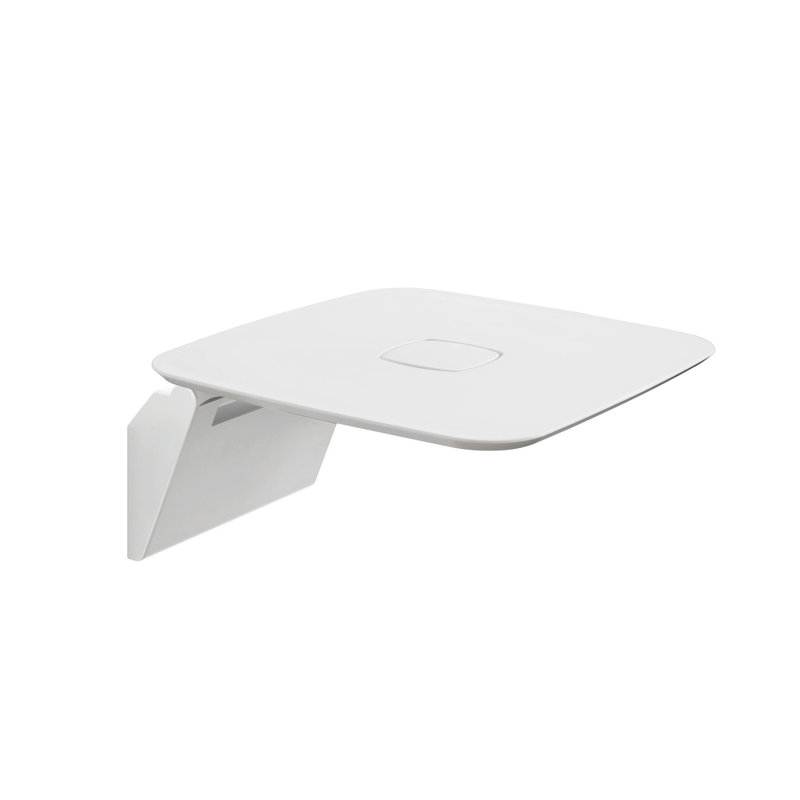 White Teak Wall Mounted Folding Shower Seat