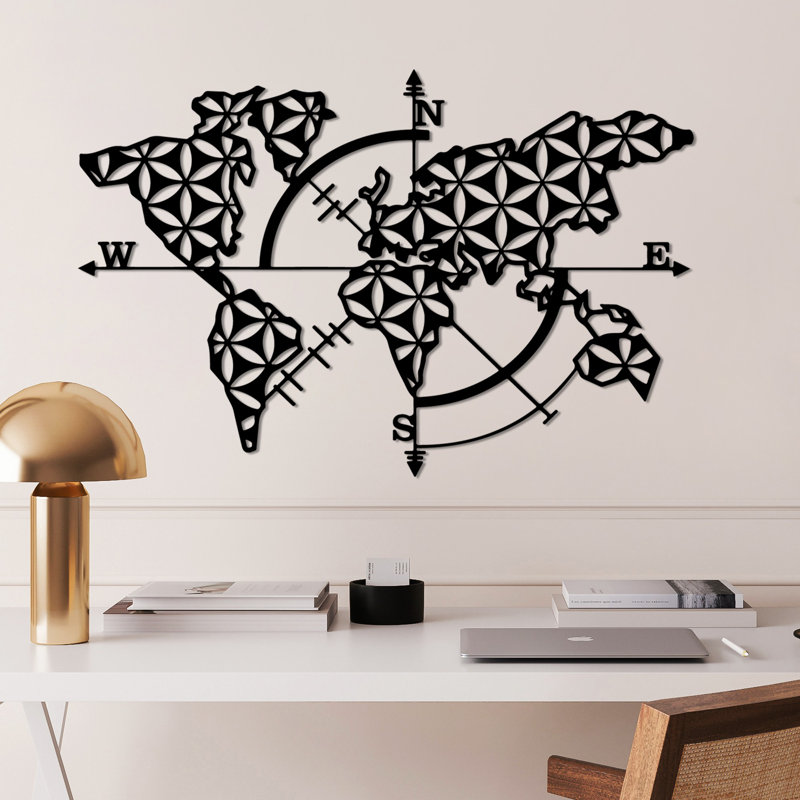 Stylish Decorative Metal Wall Accessory, Black, 29.1 x 19.3 inches | 100% Durable Metal, Thickness: 0.06 inches | Lightweight Design at 2.2 lbs, Perfect for Modern Home Décor & Unique Wall Art