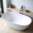61" Freestanding Solid Surface Bathtub With Pop-Up Drainage And Overflow-119713722