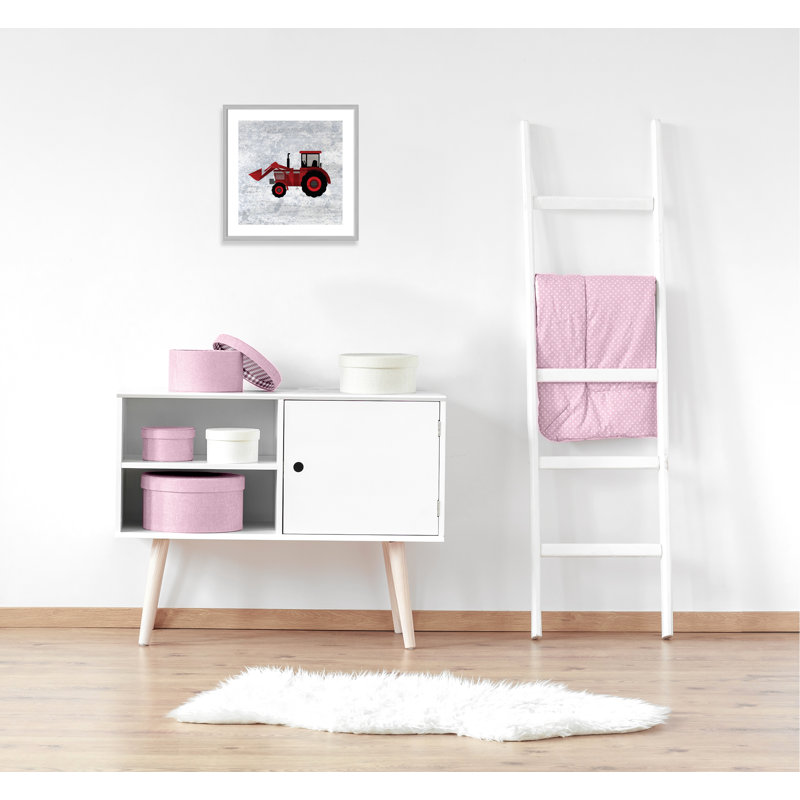 Adhésif décoratif en rouge «Red 3», H 22,5 po x l 22,5 po x P 1,18 po, Encadré de boîte argent