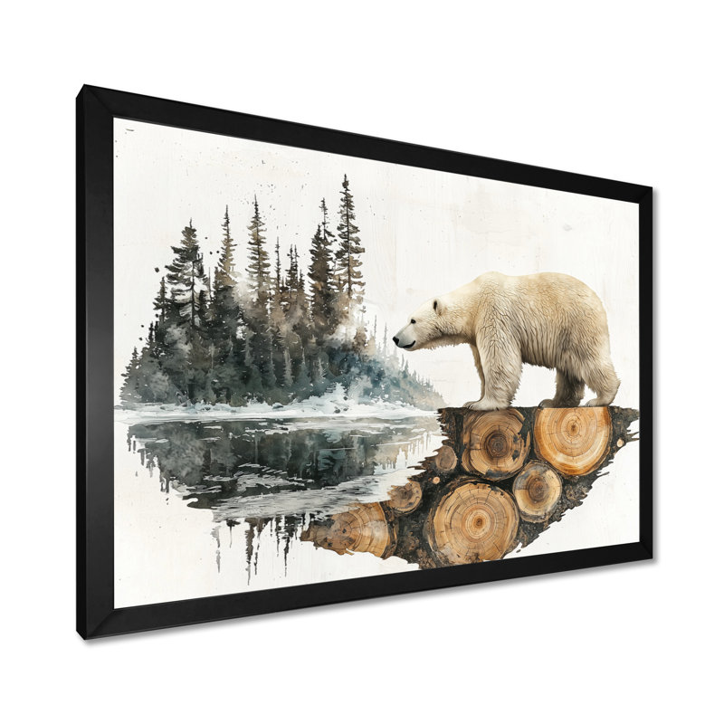 Gerene - animaux, art mural, H 12 po x l 20 po, Cadre simple noir