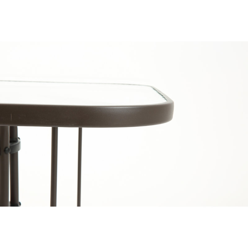 Tables de patio durables, salle à manger moderne en verre d'acier de 35 po pour la cour arrière