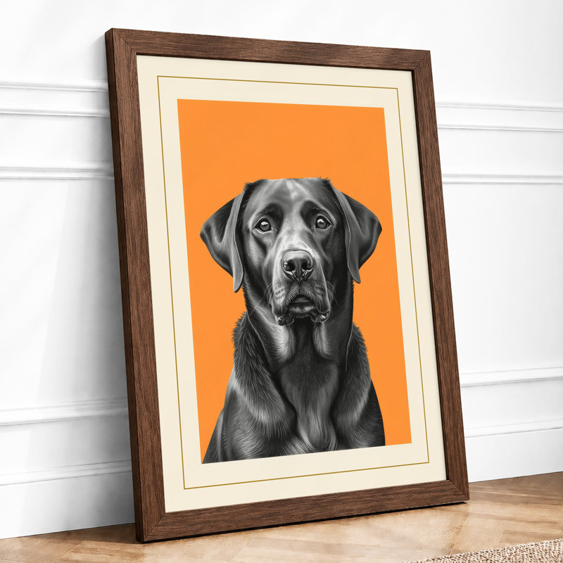 Dog in Warmth Modern - Framed Print, Walnut, A4 - 29.7 x 21.0 cm