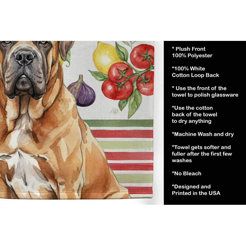 Neapolitan Mastiff Vegetables Kitchen Towel, Neapolitan Mastiff