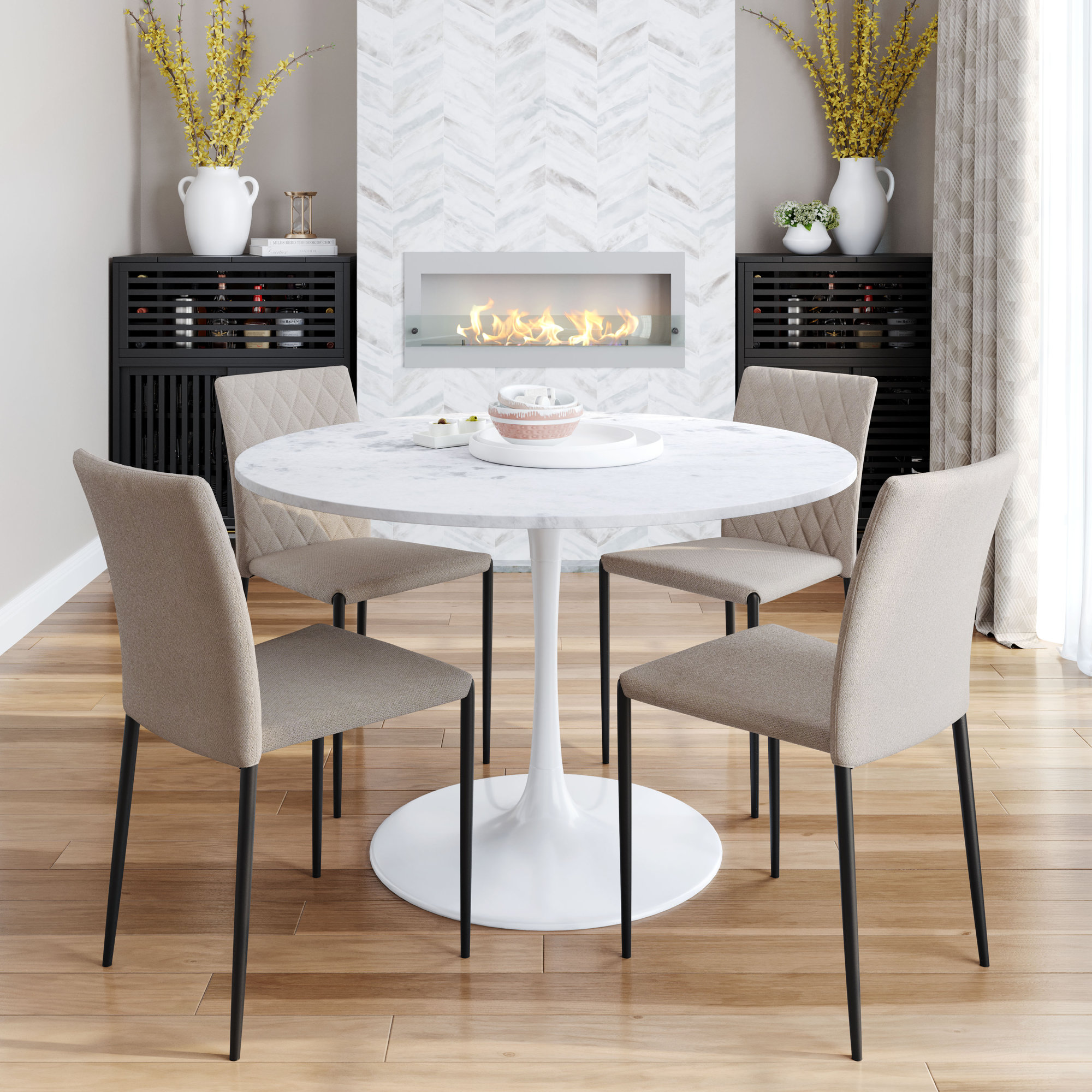 Peterson Dining Table White, White, White