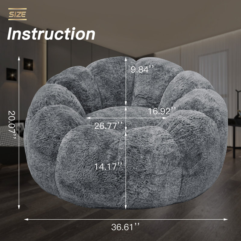 Flower Shaped Lazy Sofa: Made Of Imitation Velvet Fabric, Skin Friendly, Filled With Sponge Soft Elasticity, And Surrounded By Comfortable Armrests