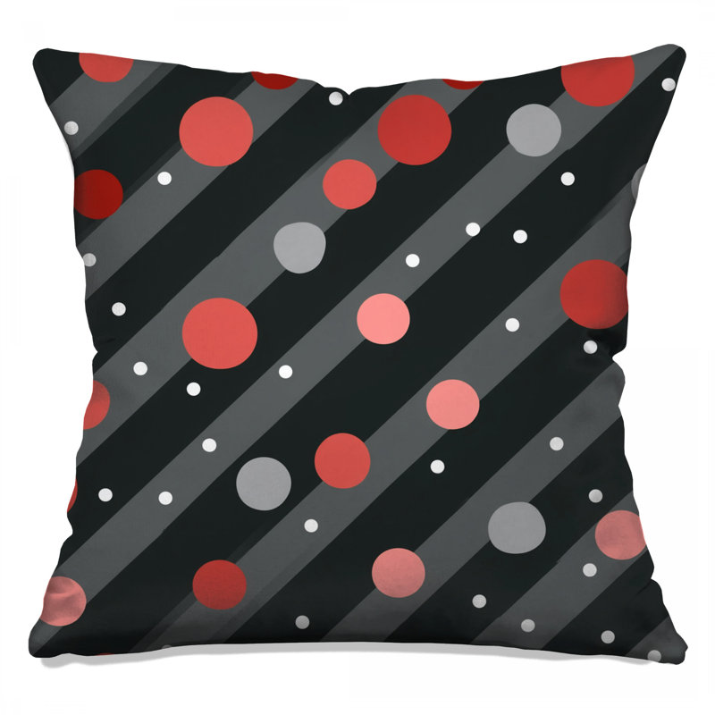 Coussin décoratif à pois, 26 po x 26 po