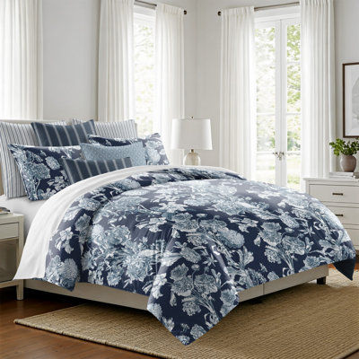 Ensemble d'édredon en coton indigo Alexandria