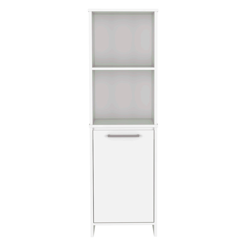 Armoire de cuisine, armoire à porte simple, tablettes intérieures et extérieures, finition blanche